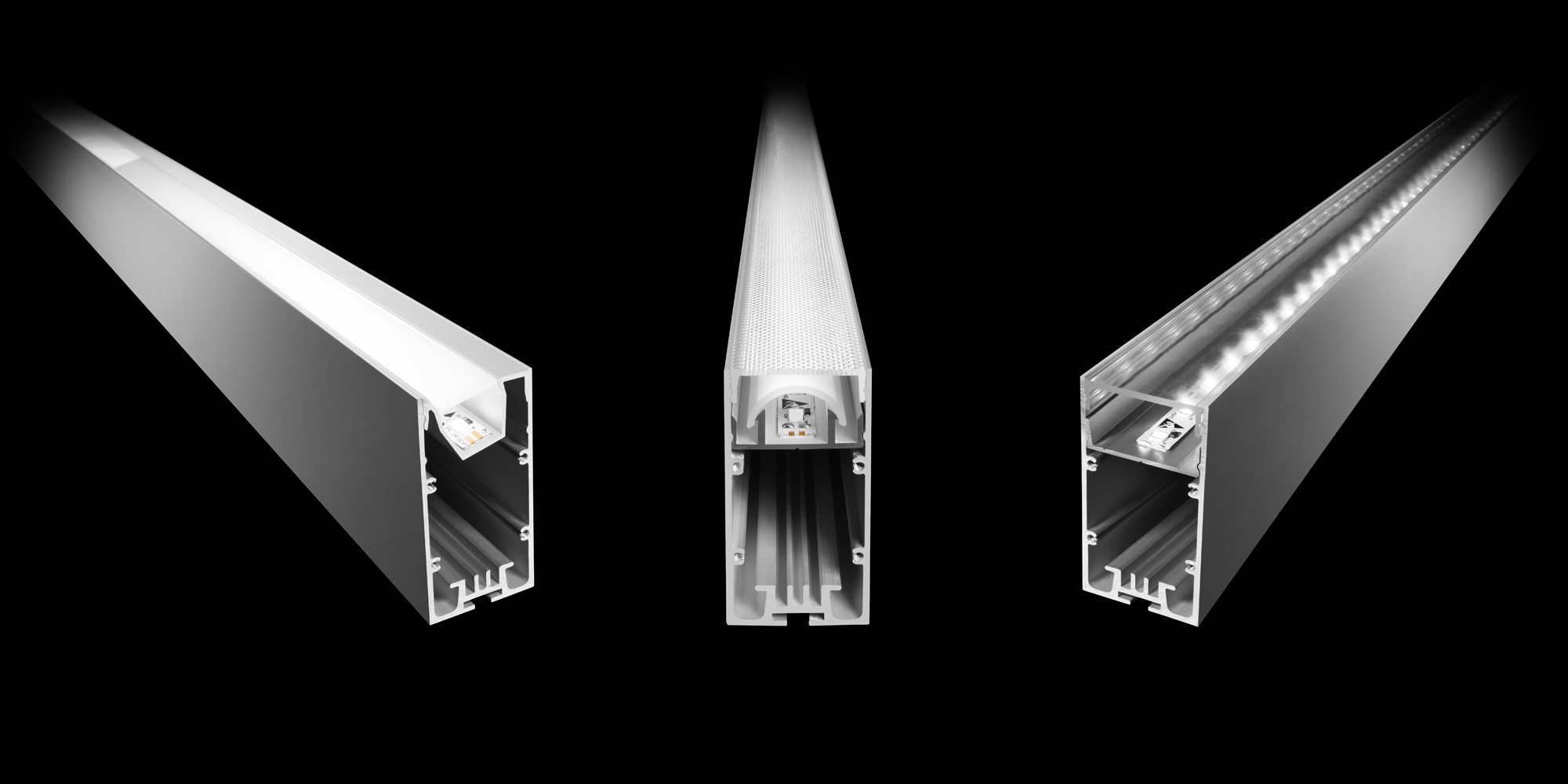 Das neue CATania 6075 ist ein hochwertiges Leuchtenprofil aus eloxiertem Aluminium, das aufgrund seiner großen Kühlfläche über eine exzellente Wärmeableitung verfügt.