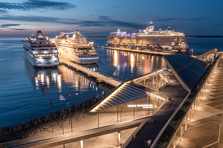 Cruise ships in the Tallinn shipping terminal